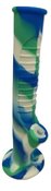 14 inch one part silicone water pipe with glass down-stem glass bowl and ice catcher - Blue Green White