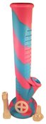 14 inch one part silicone water pipe with glass down-stem glass bowl and ice catcher - Cameo