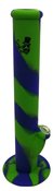 14 inch one part silicone water pipe with glass down-stem glass bowl and ice catcher - Green Blue