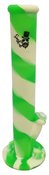 14 inch one part silicone water pipe with glass down-stem glass bowl and ice catcher - Green White