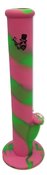 14 inch one part silicone water pipe with glass down-stem glass bowl and ice catcher - Pink Green