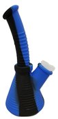 6.5 inch bent silicone beaker water pipe - Black Blue