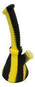 6.5 inch bent silicone beaker water pipe - Black Yellow