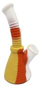 6.5 inch bent silicone beaker water pipe - Gold Rust White