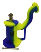 6 inch height silicone dab rig with 10mm nail ,5mm silicone wax container - Green Blue