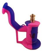 6 inch height silicone dab rig with 10mm nail ,5mm silicone wax container - Pink Purple