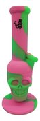 8.2 Inch Skull Water Pipe - Pink Green