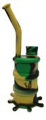 8 inch height drum silicone water pipe with silicone down-stem and glass bowl - Camo
