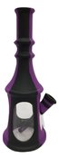 8 Inch Pogoda Silicone Water Pipe with Glass Bowl - Purple Black